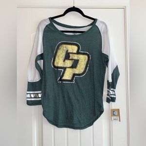 Women’s Cal Poly University Burnout 3/4 sleeve shirt NWT